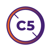 Icon of C5 in a circle with a line through it