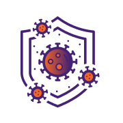 Icon of a shield and cells